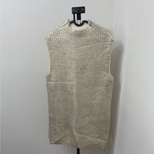 Shimmering Sleeveless Knit Sweater Vest Mini Dress